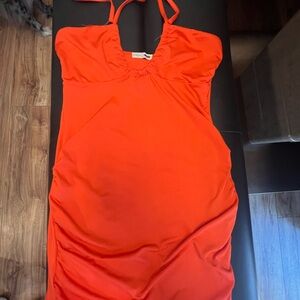 Fashion Nova Bright Orange Dress